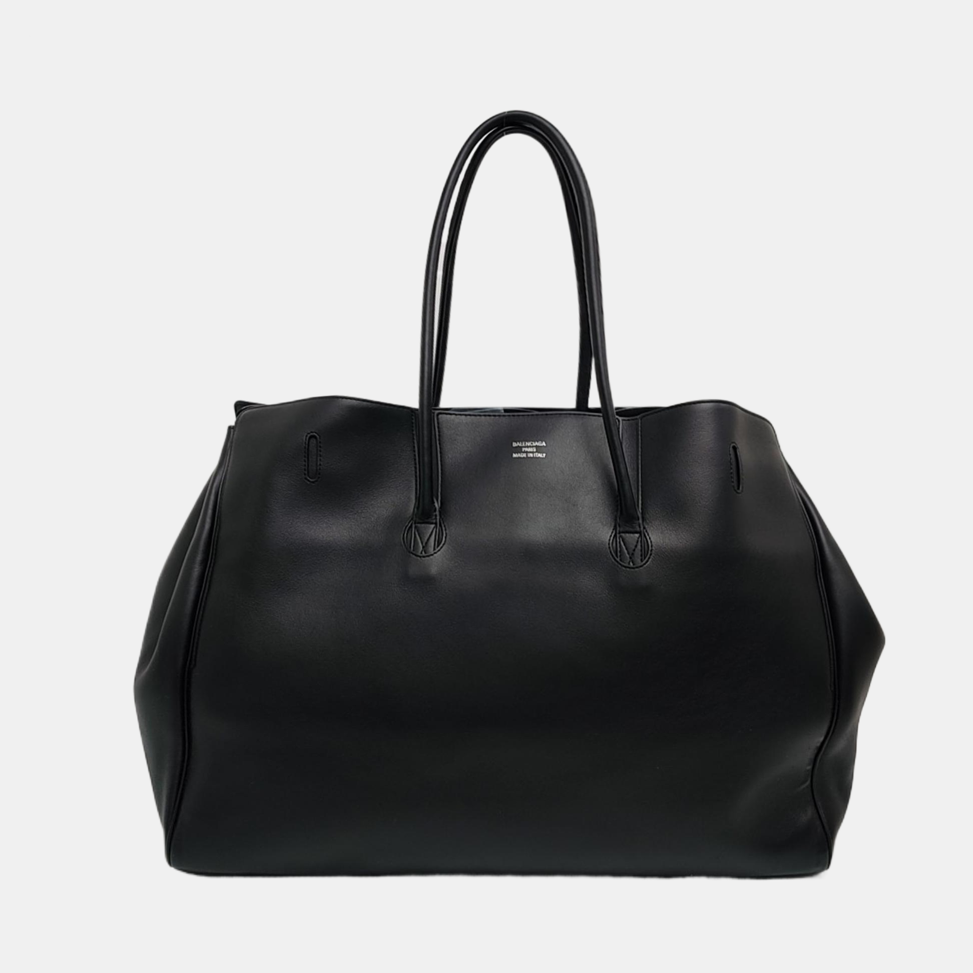 Calfskin Top Handle Bag Black