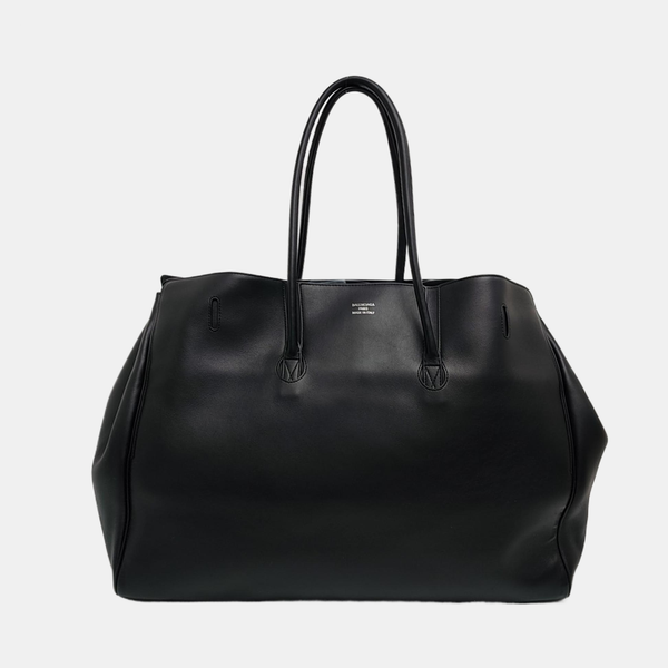 Calfskin Top Handle Bag Black