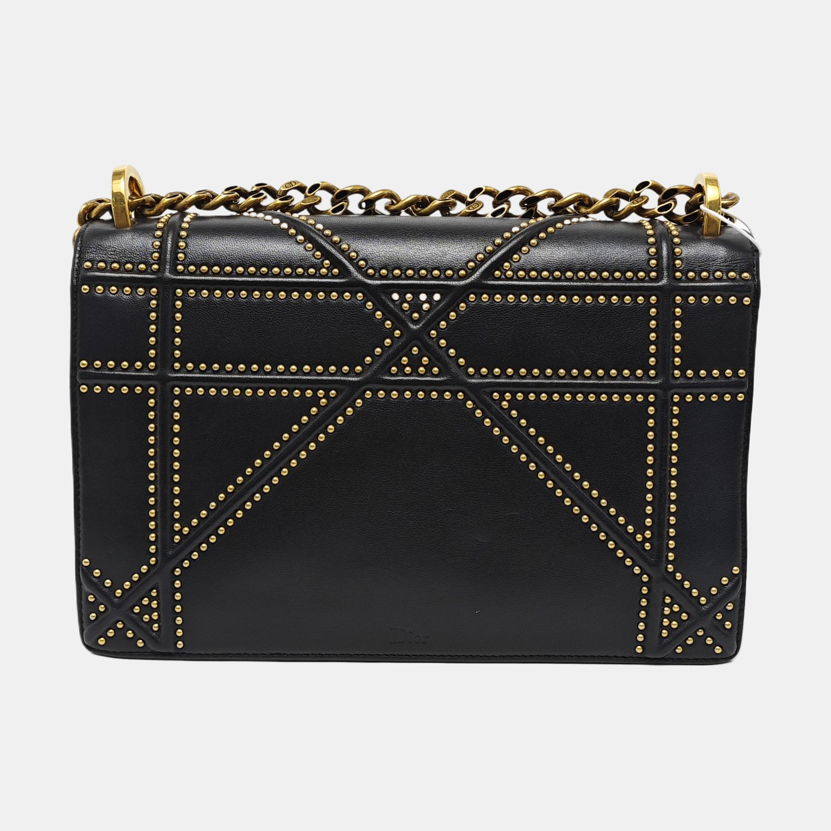 Diorama Medium Cannage Calfskin Black