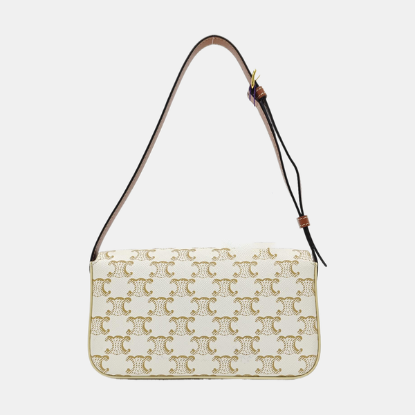 TRIOMPHE Small Coated Canvas White