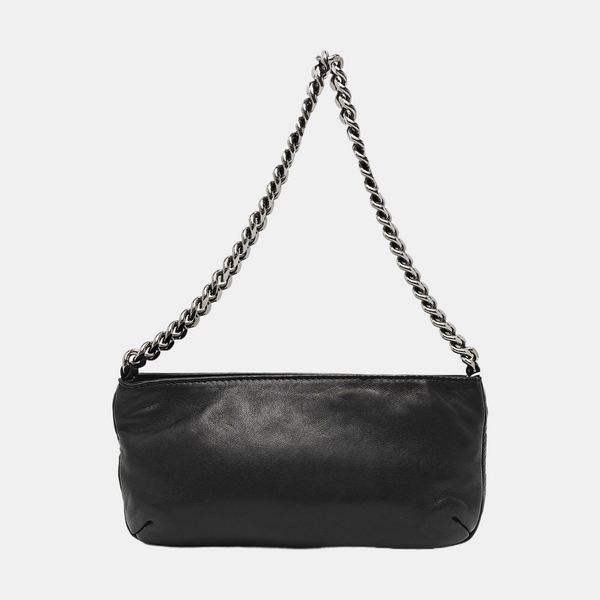 Quilted Lambskin Top Handle Bag Black