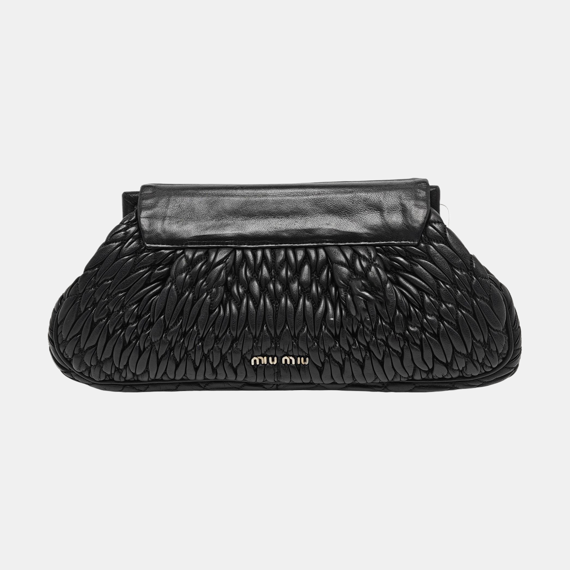 Quilted Lambskin Shoulder Bag Black