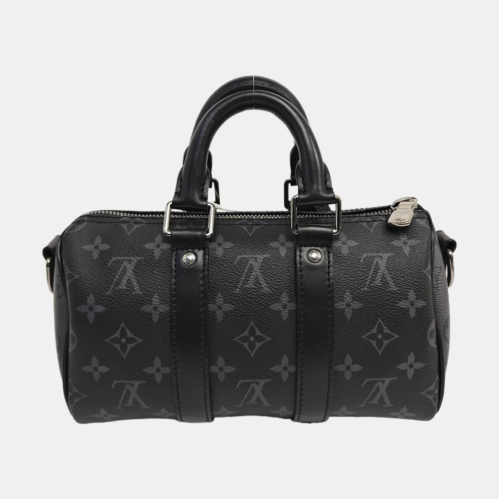KEEPALL 25 Monogram Coated Canvas Black