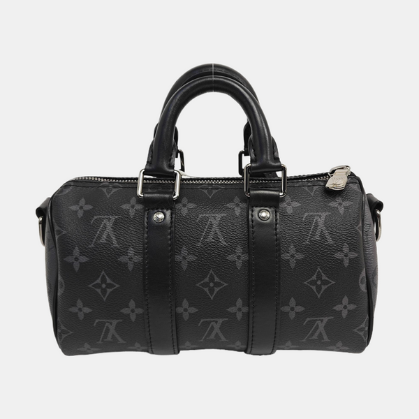 KEEPALL 25 Monogram Coated Canvas Black