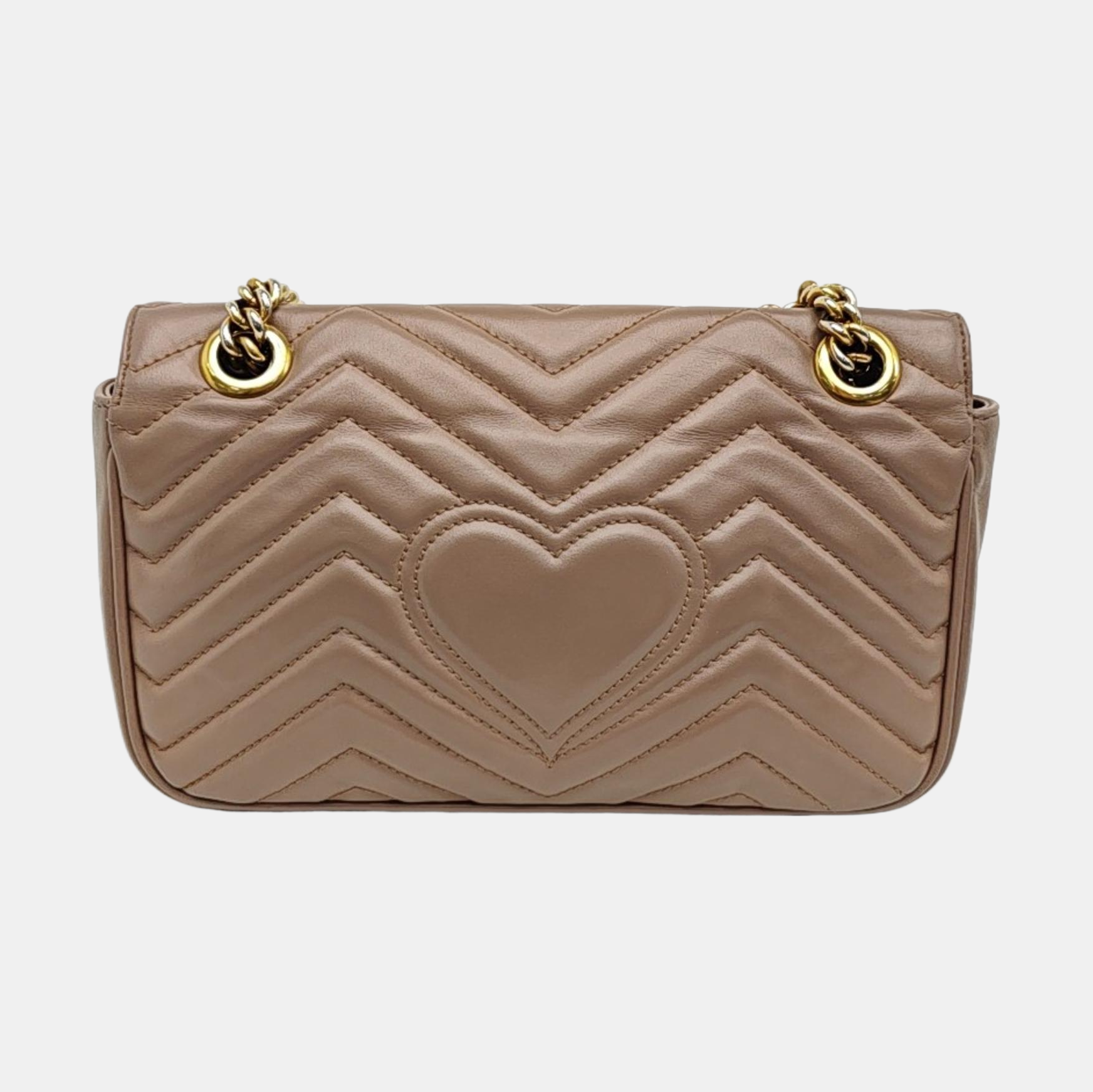 GG Marmont Medium Quilted Calfskin Beige