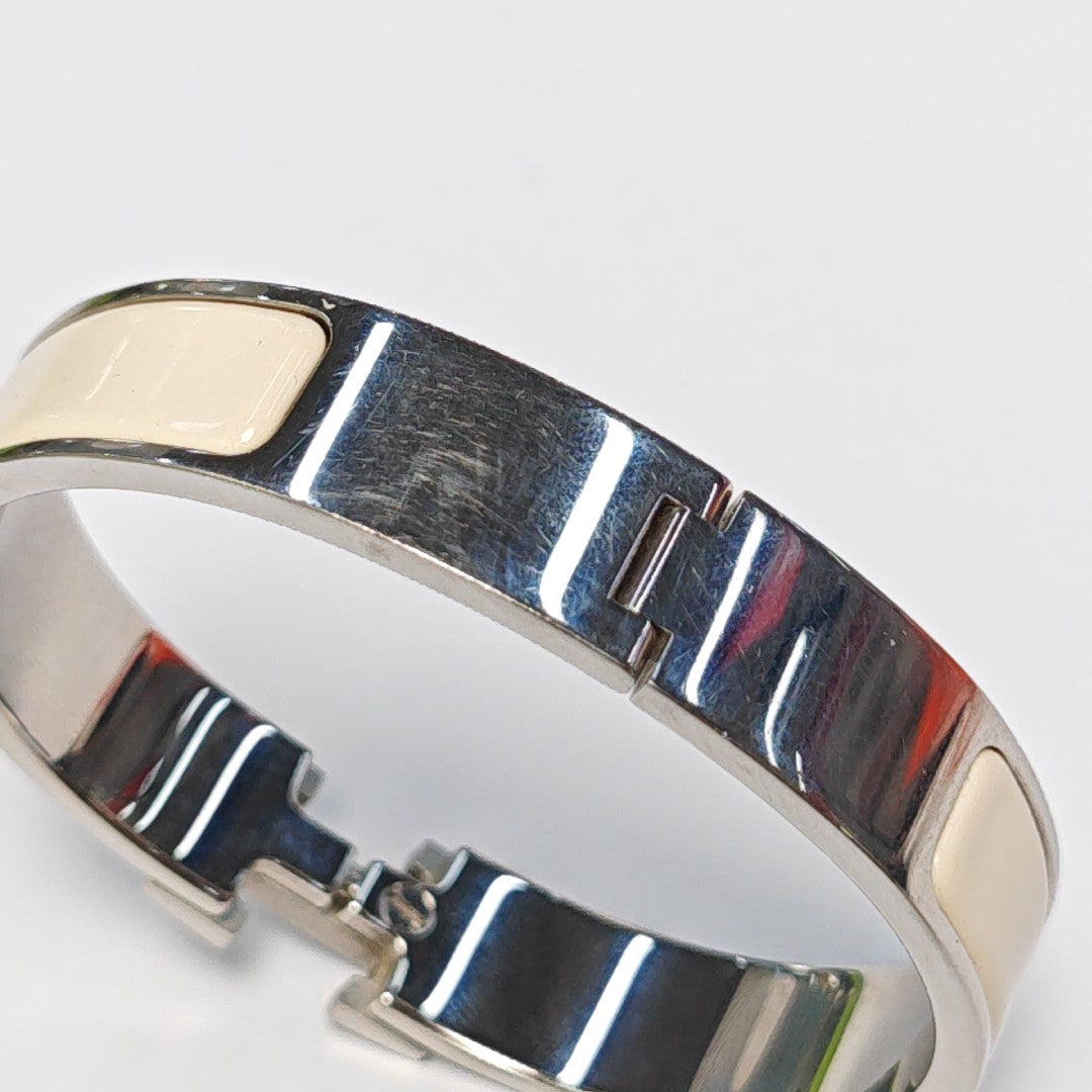 Clic H Metal Silver Bangle