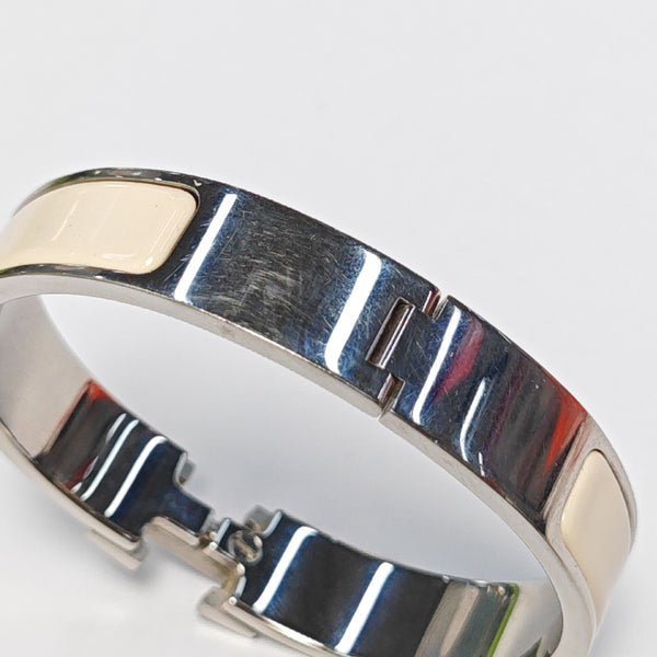 Clic H Metal Silver Bangle