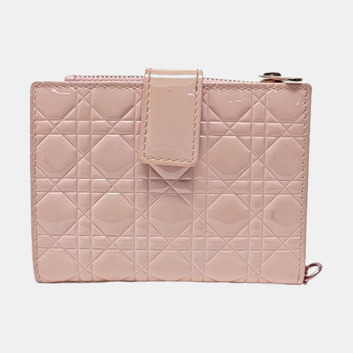 Lady Dior Cannage Patent Leather Pink Wallet