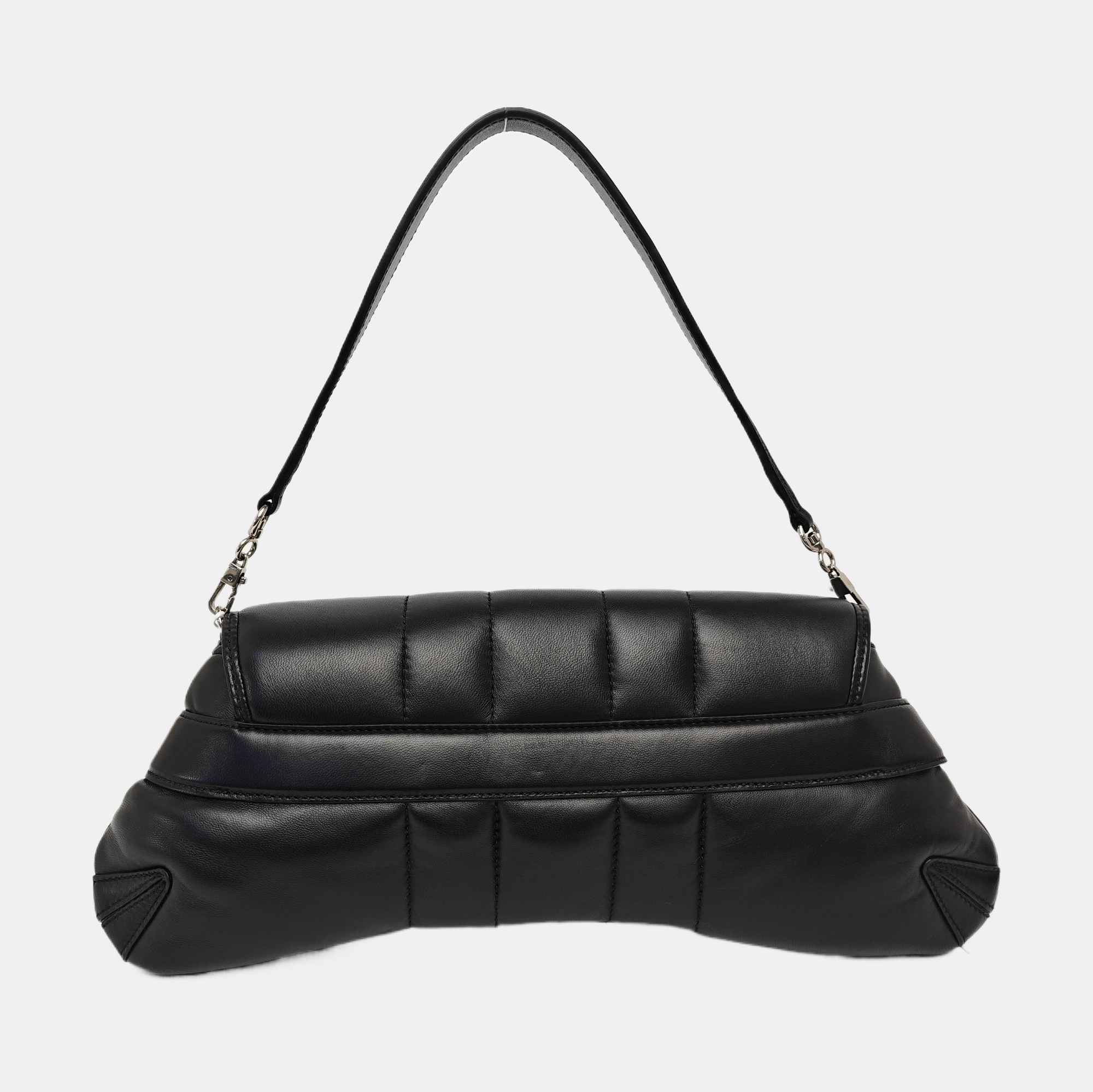 Horsebit Chain Medium Quilted Lambskin Black