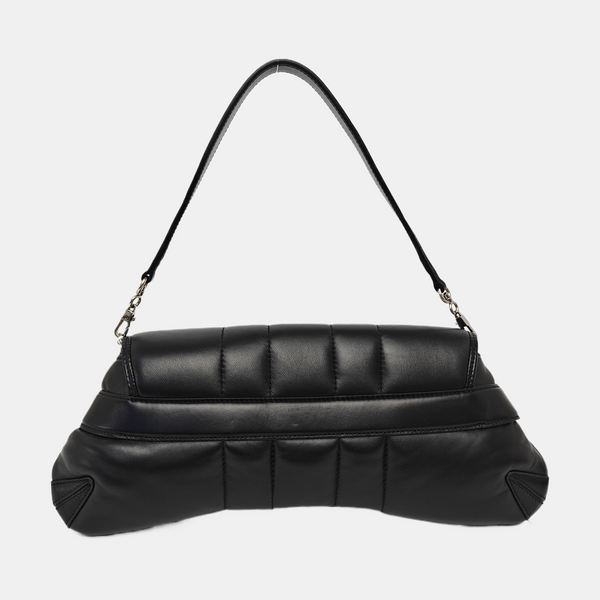 Horsebit Chain Medium Quilted Lambskin Black