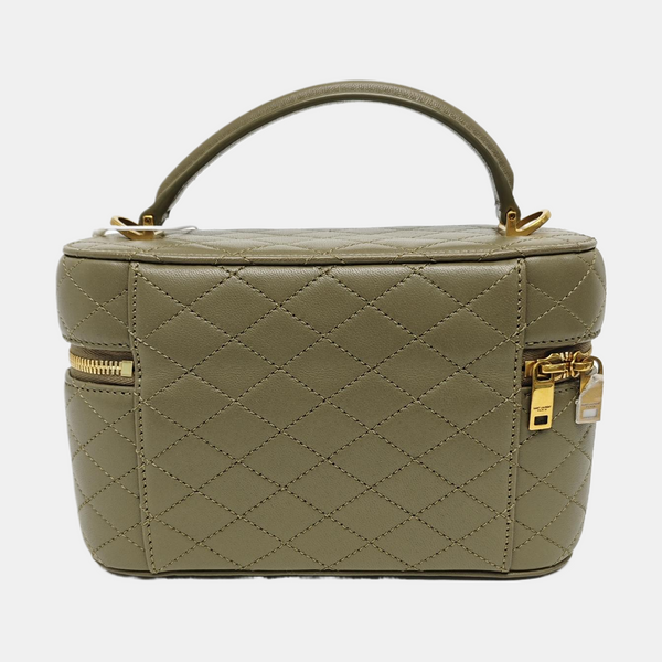 80'S VANITY Quilted Lambskin Green
