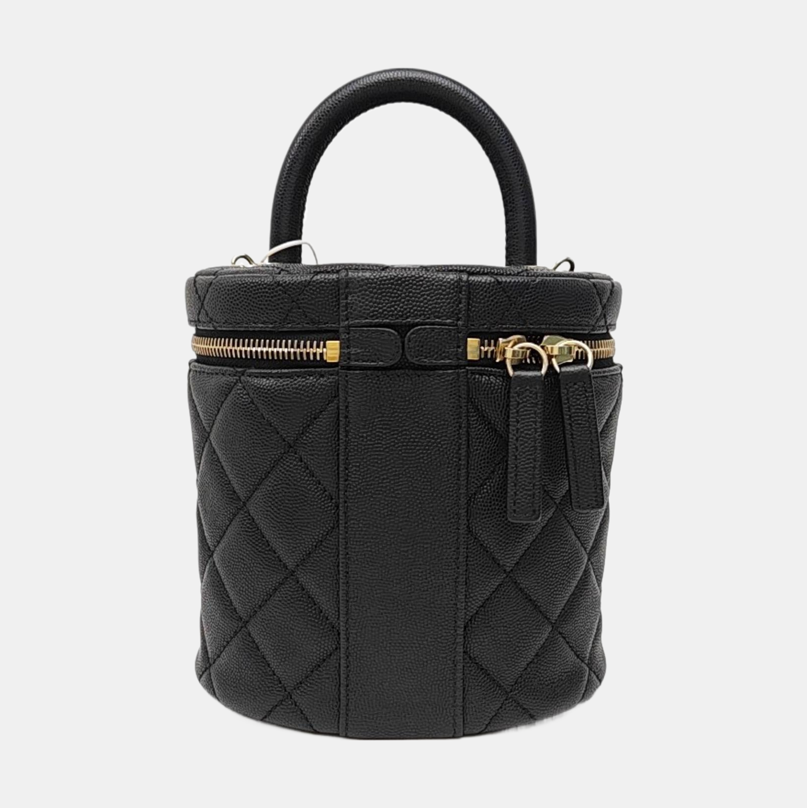 VANITY CASE Medium Quilted Grained Calfskin Black