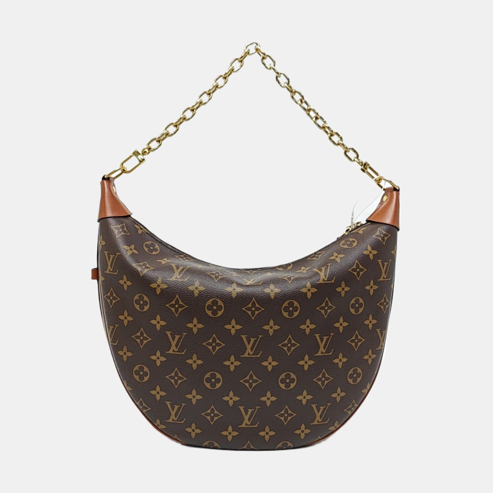 LOOP HOBO Monogram Coated Canvas Brown