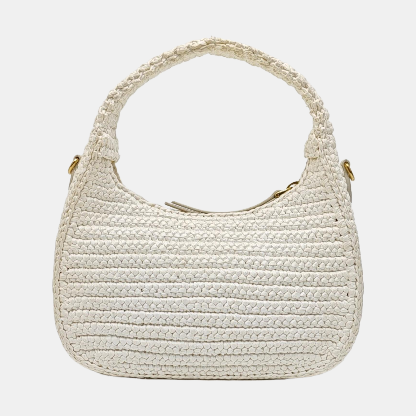 Fabric Shoulder Bag White
