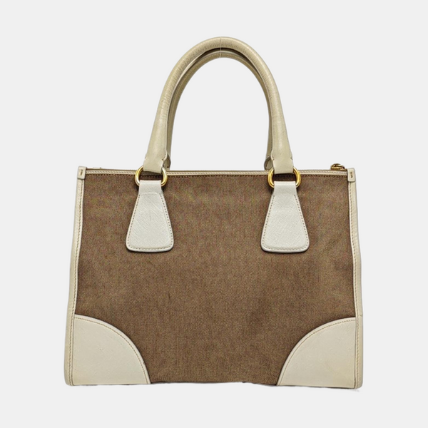 Canvas Top Handle Bag Brown