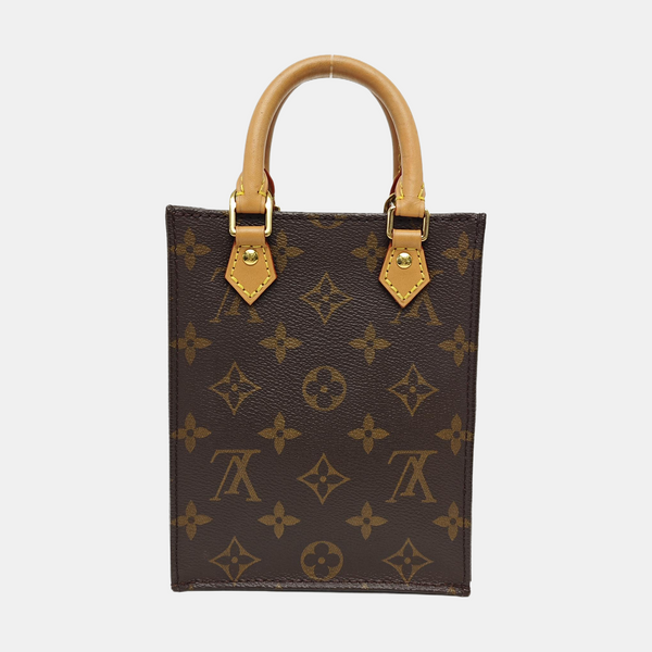 SAC PLAT Mini Monogram Coated Canvas Brown