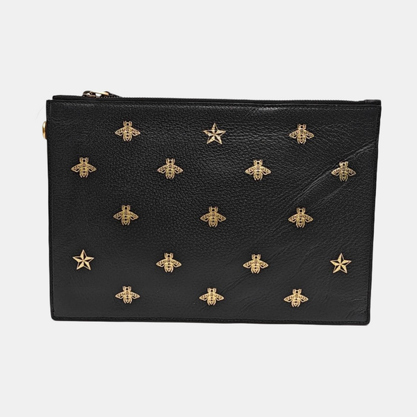 Bee Web Calfskin Black