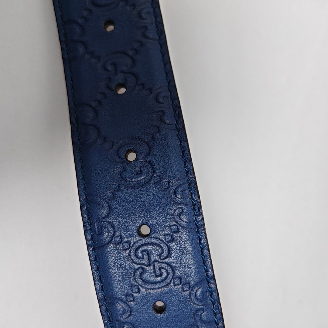 Leather Belt Blue