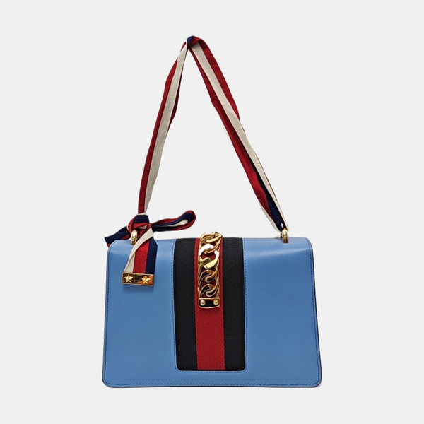 Authenticated pre-owned  Sylvie Small Calfskin Blue - Crossbody Bag at Looply