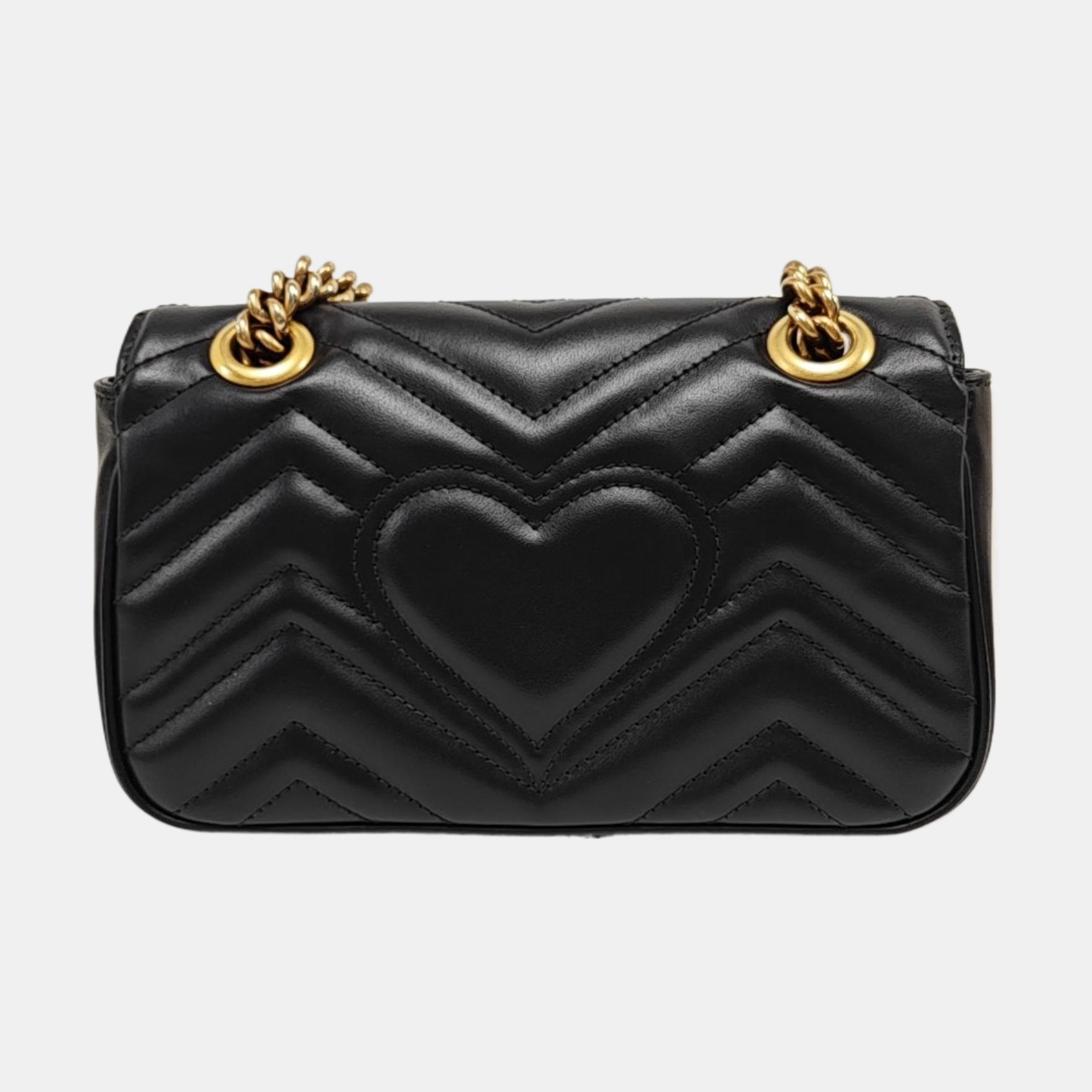 GG Marmont Small Quilted Calfskin Black