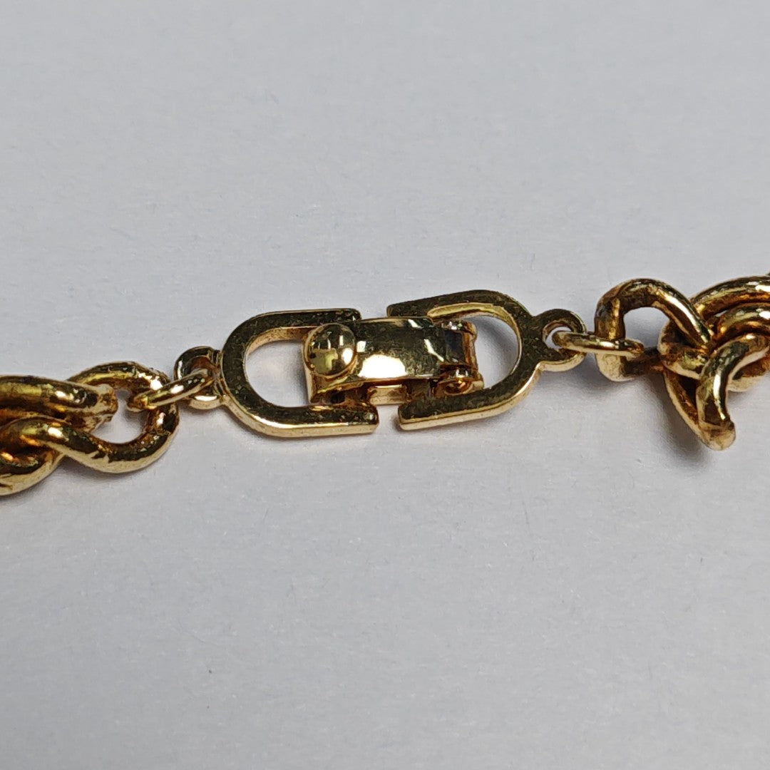 Twist Round Metal Gold Necklace