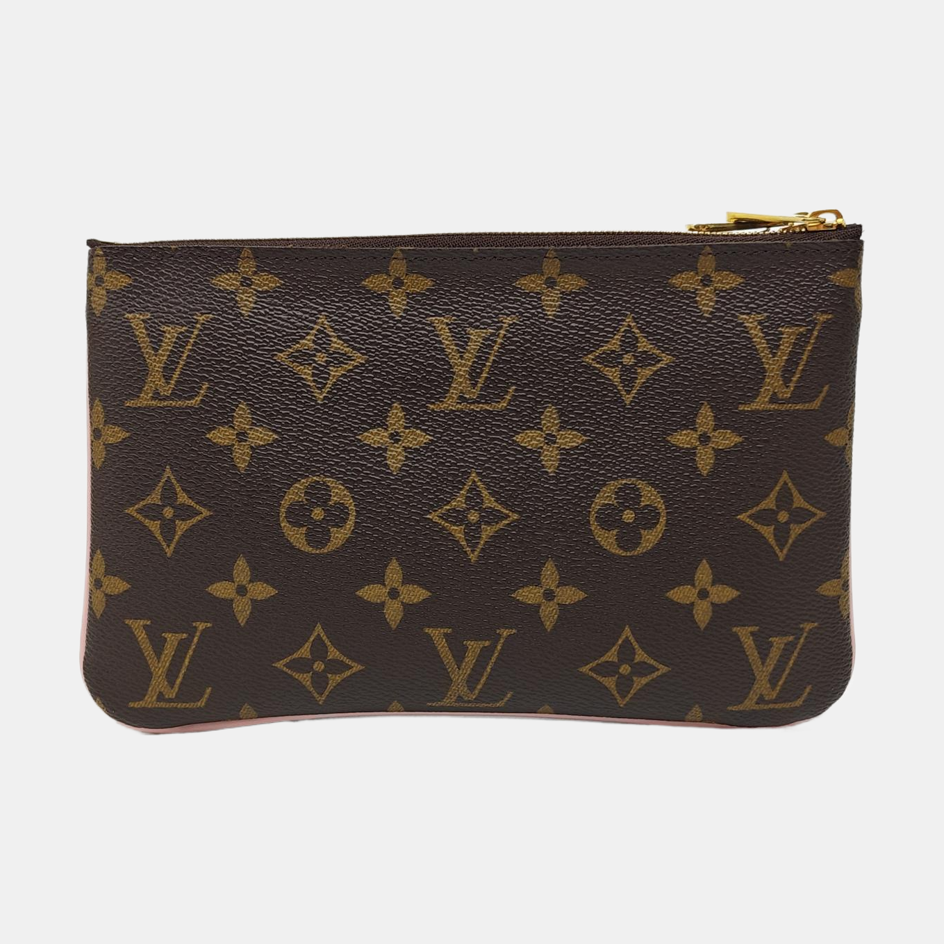 DOUBLE ZIP Monogram Coated Canvas Brown