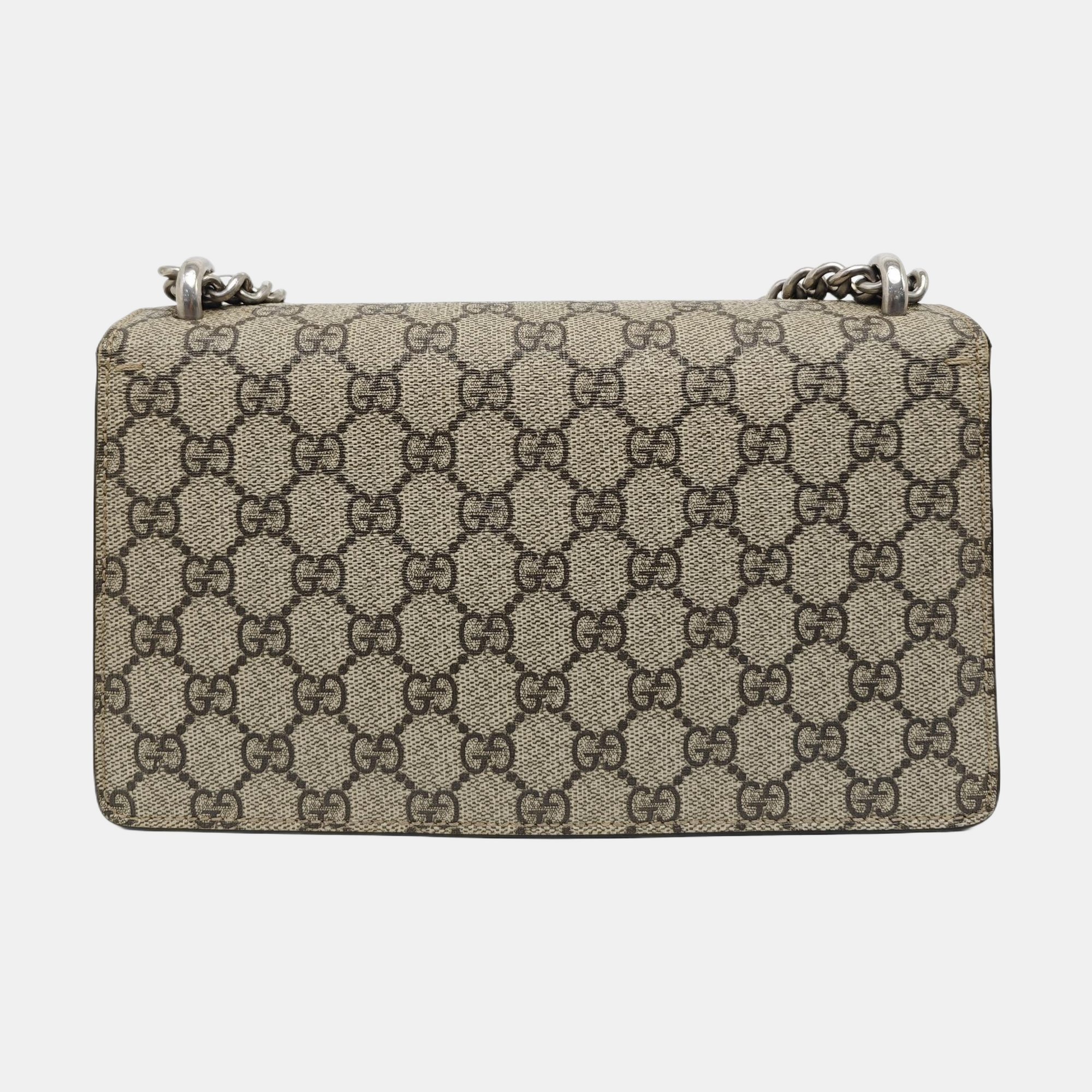 Dionysus Small Monogram Coated Canvas Beige