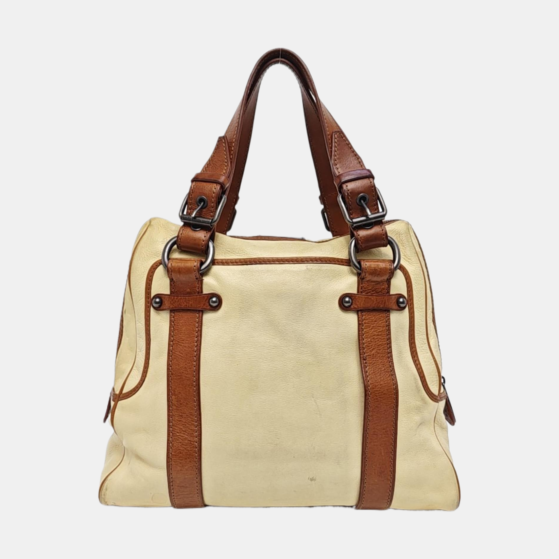 Calfskin Top Handle Bag Beige