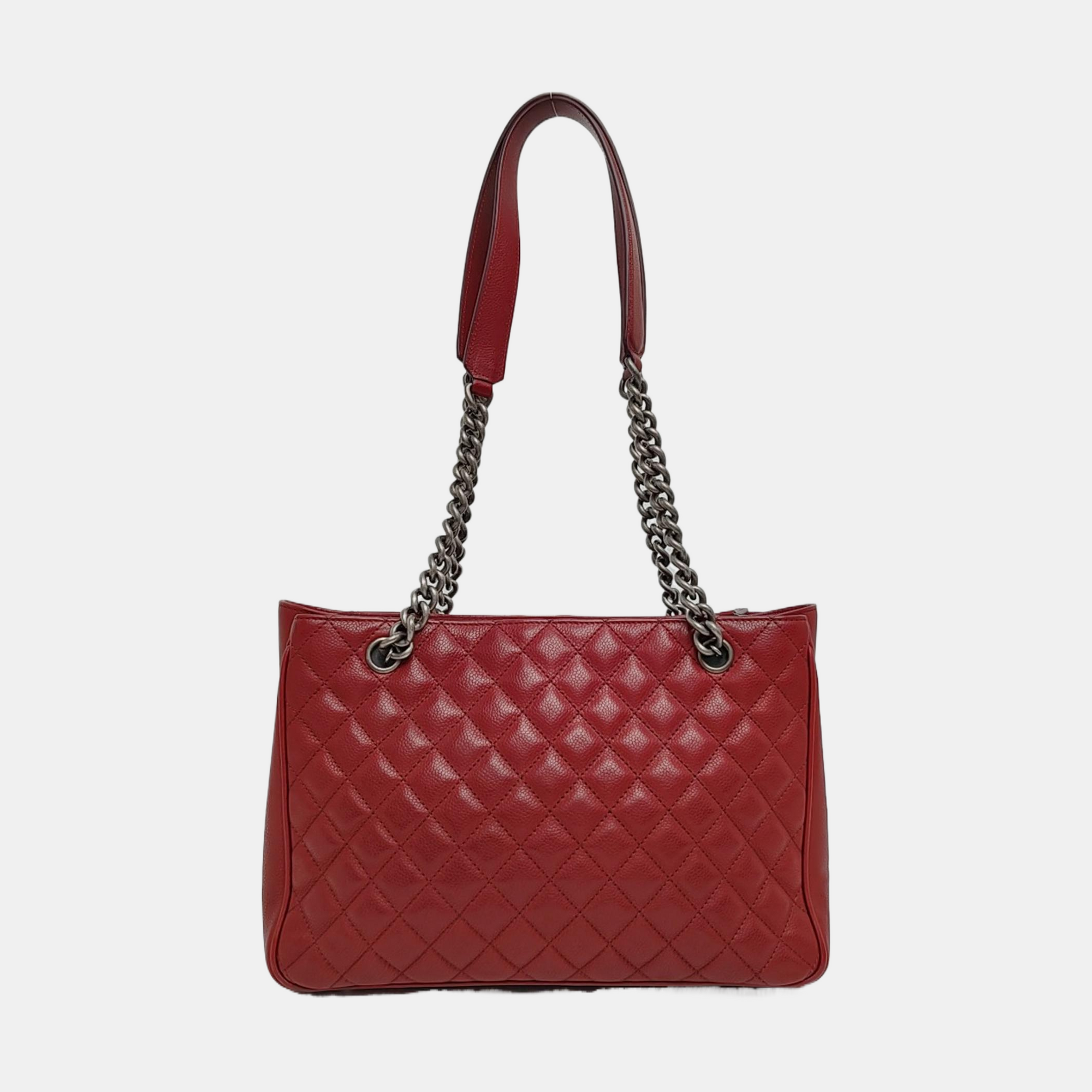SHIVA Quilted Grained Calfskin Red