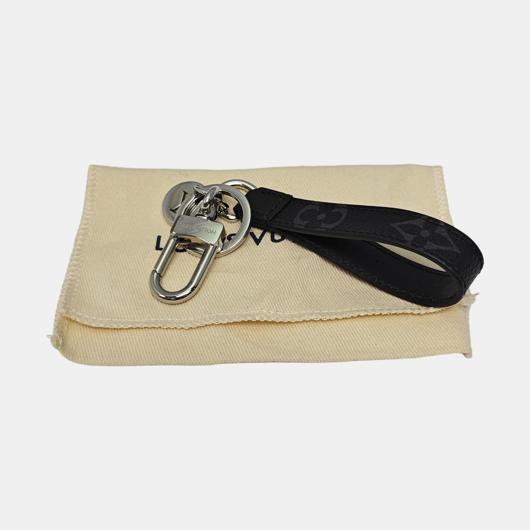 Coated Canvas Bag Charm Black