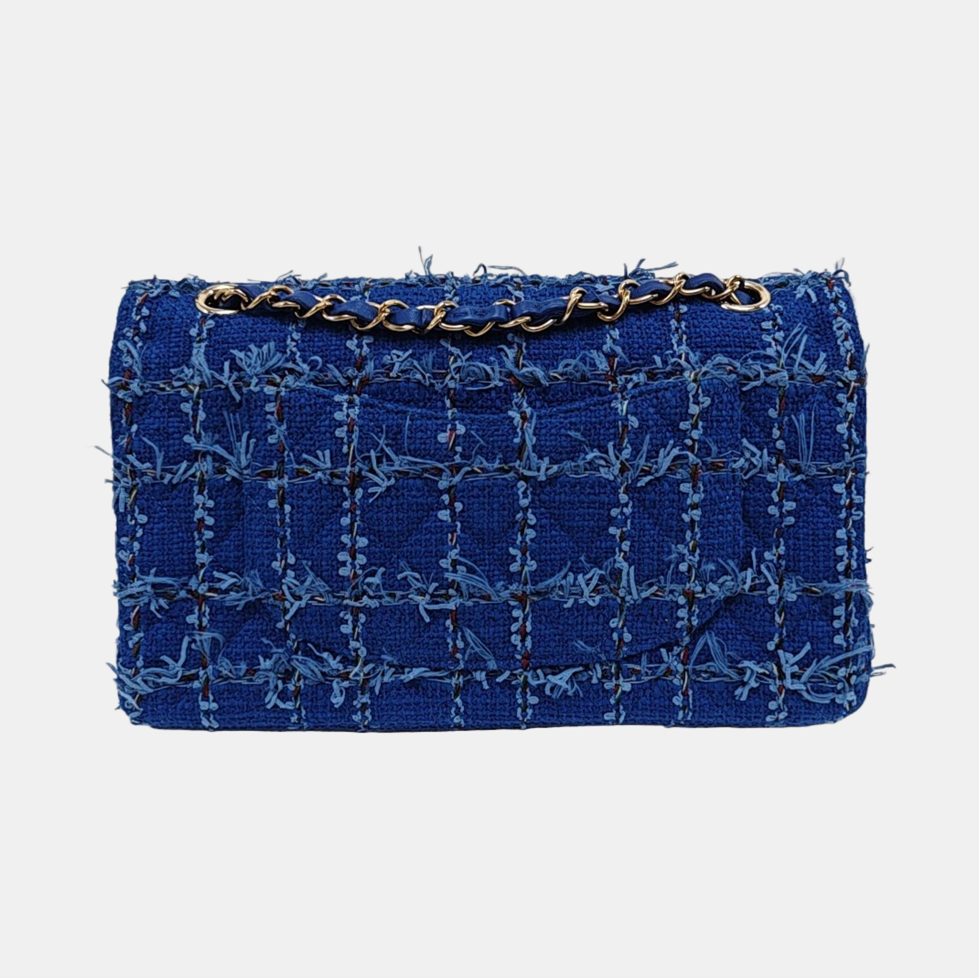 CLASSIC FLAP Medium Quilted Wool Blue