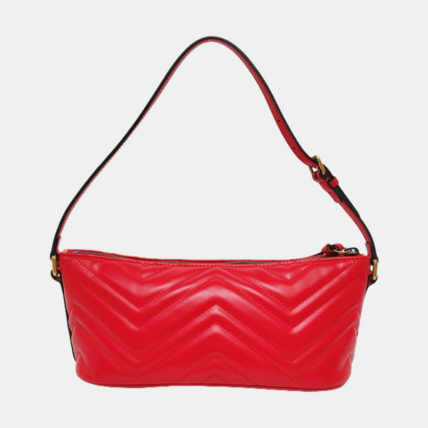 GG Marmont Small Quilted Calfskin Red