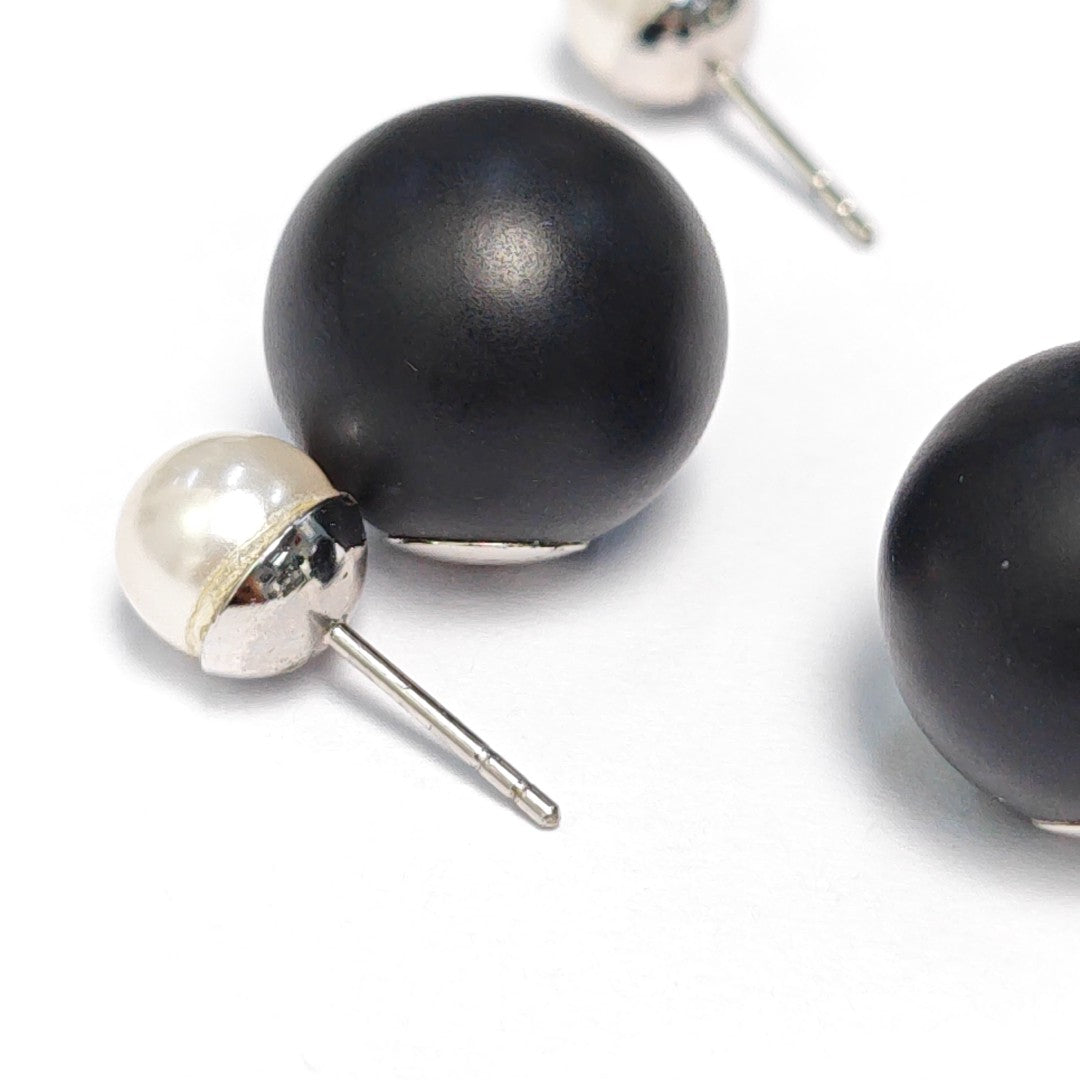 Dior Tribales Resin White Stud Earrings