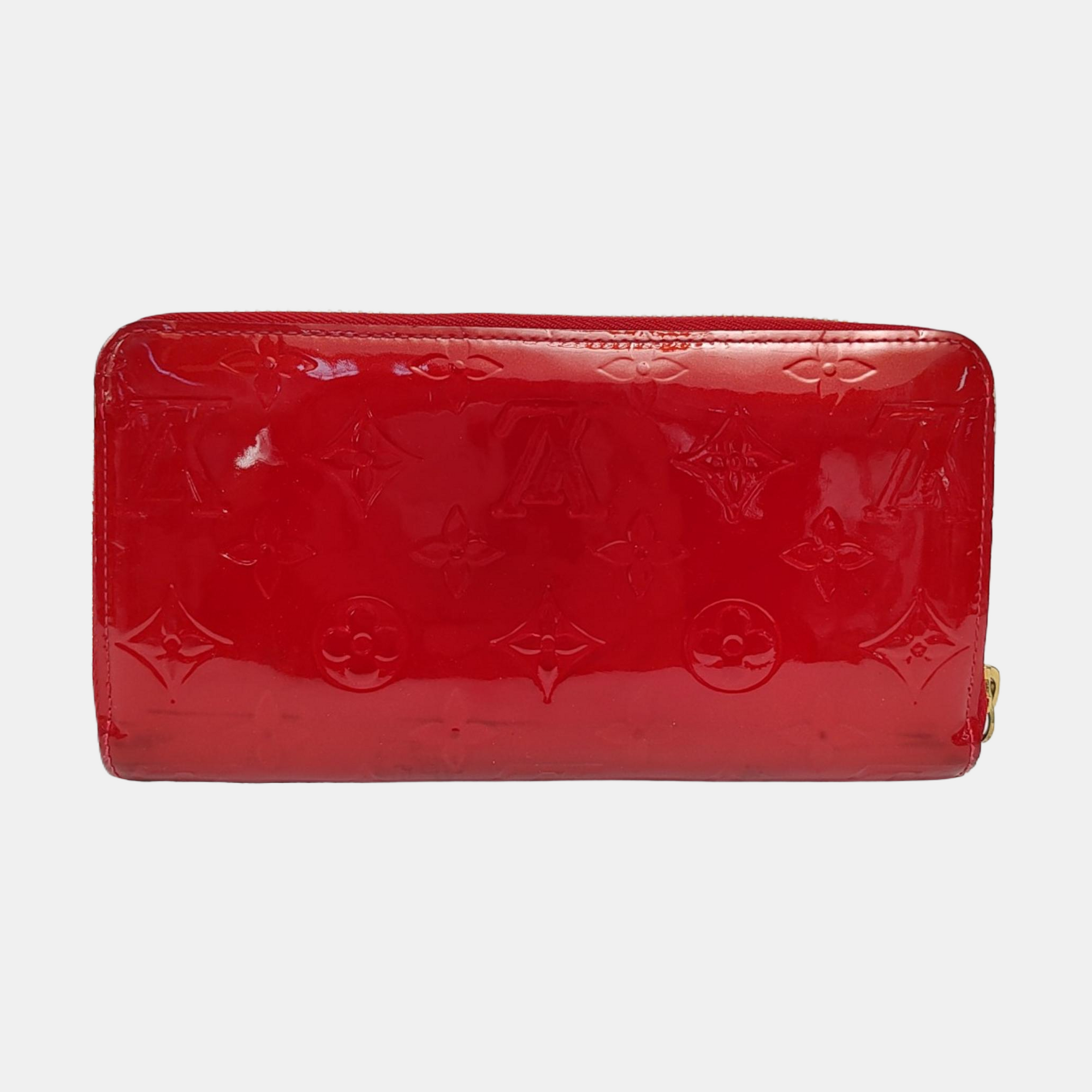 ZIPPY Monogram Patent Calfskin Red Wallet