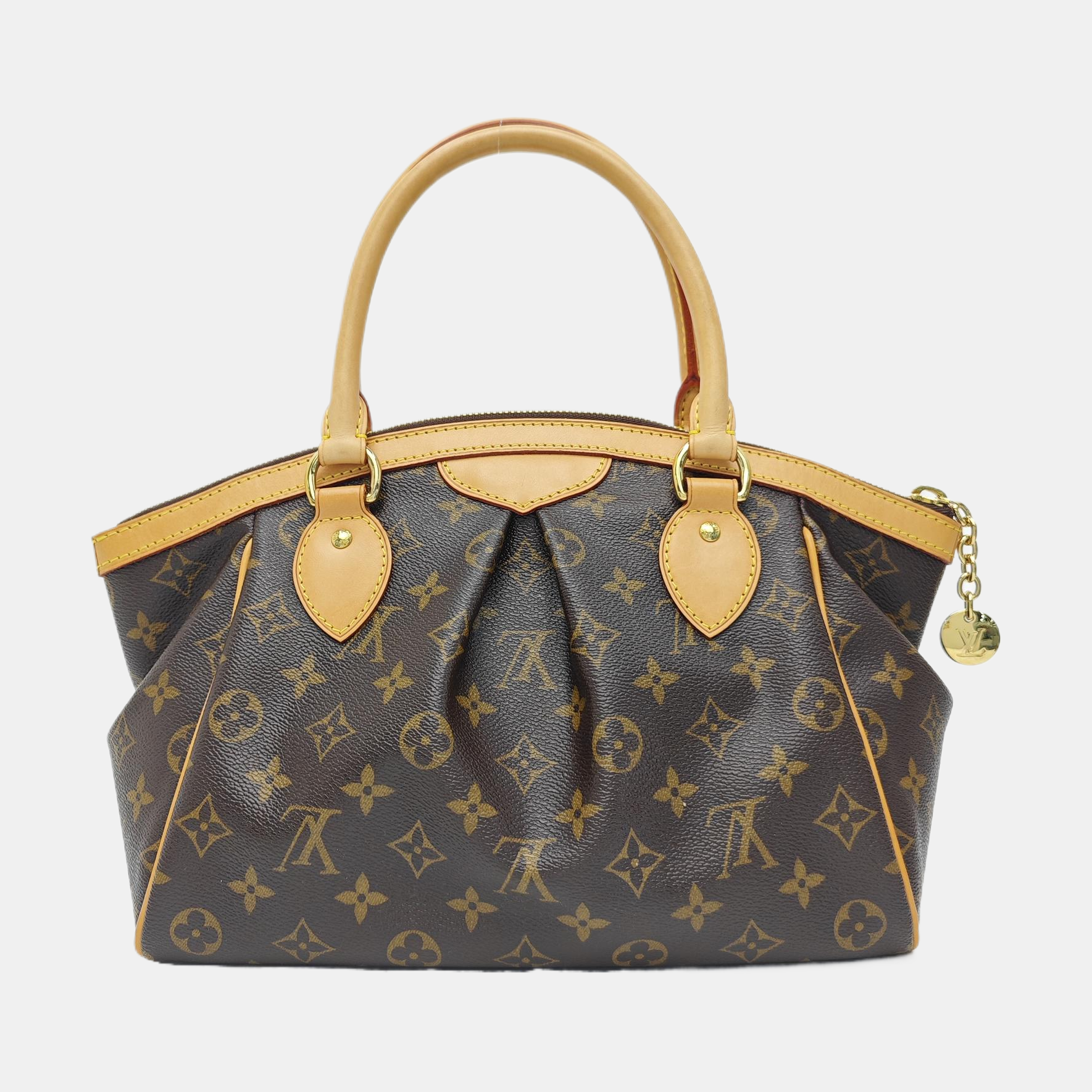 Monogram Coated Canvas Top Handle Bag Brown