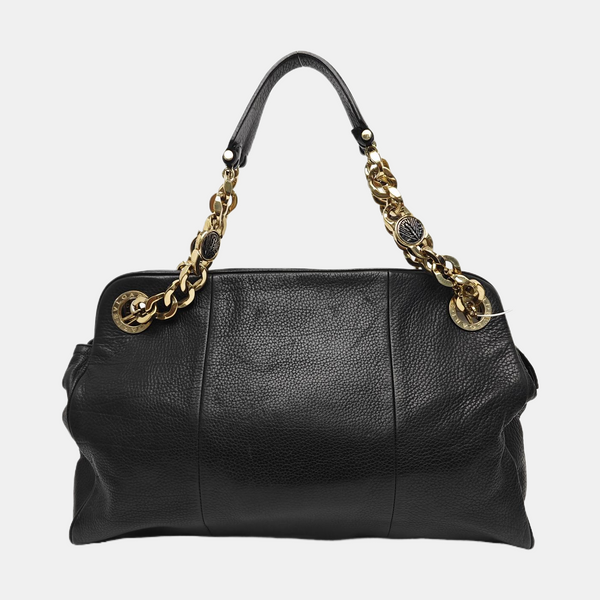Calfskin Top Handle Bag Black