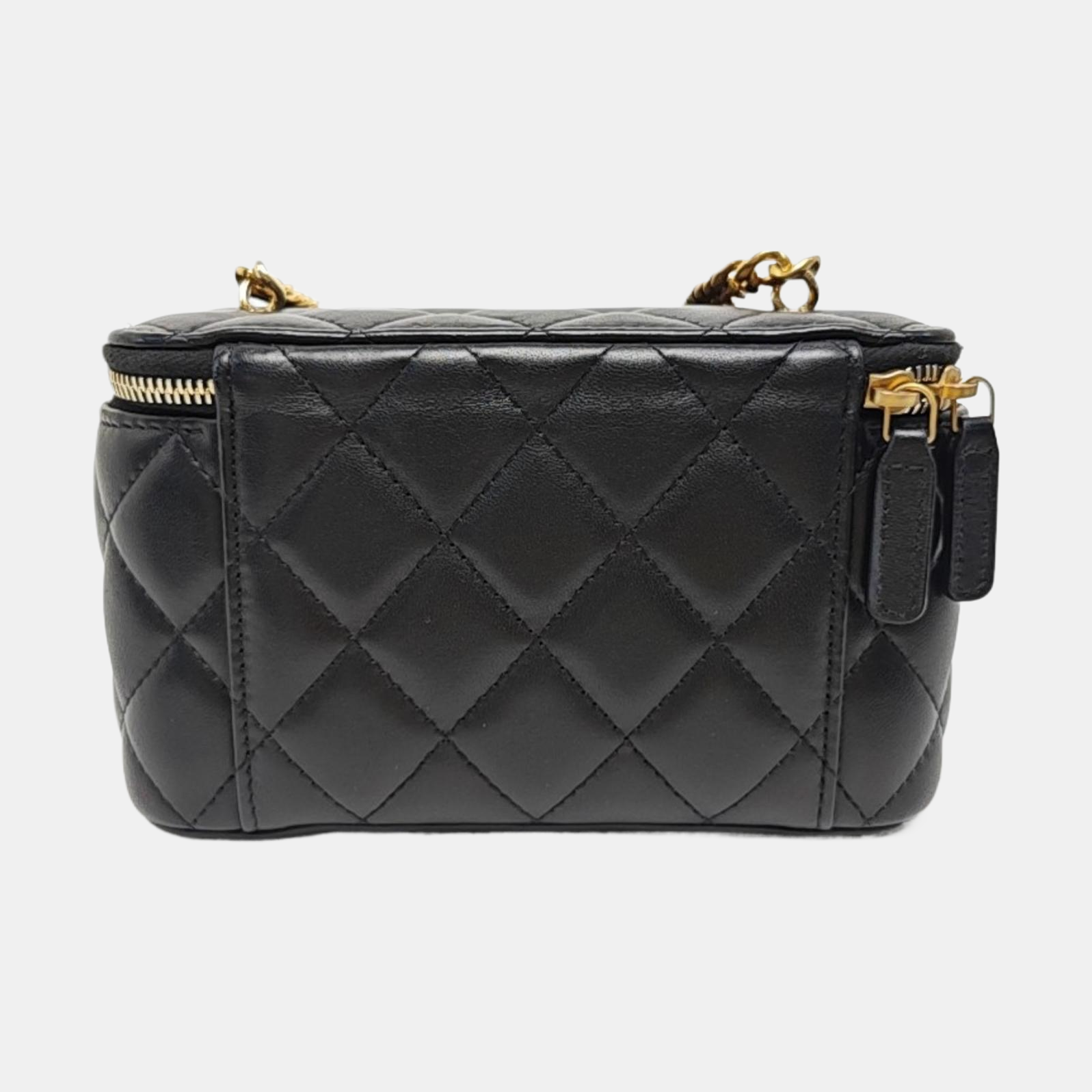 VANITY CASE Small Quilted Lambskin Black
