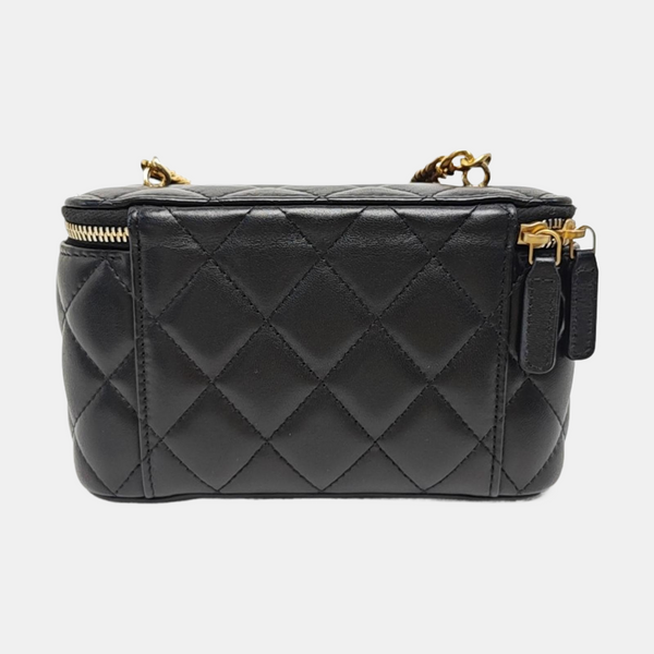 VANITY CASE Small Quilted Lambskin Black