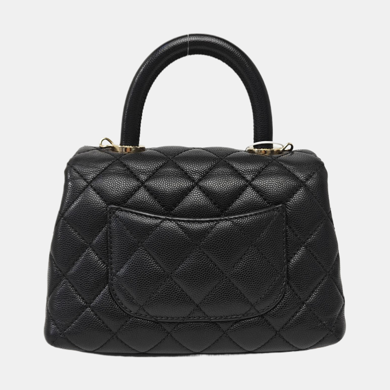 COCO HANDLE Mini Quilted Grained Calfskin Black