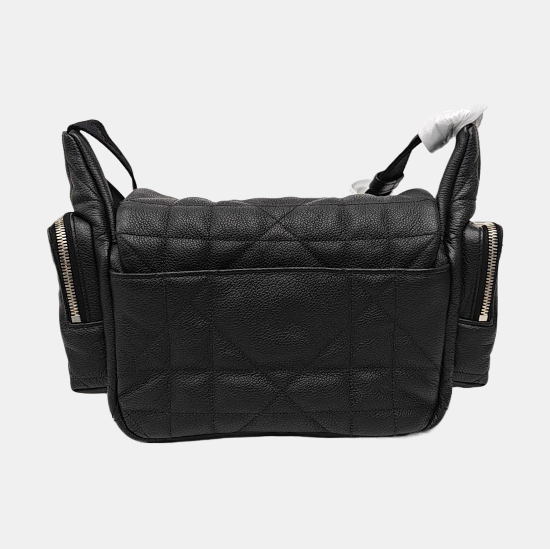 Cannage Calfskin Shoulder Bag Black