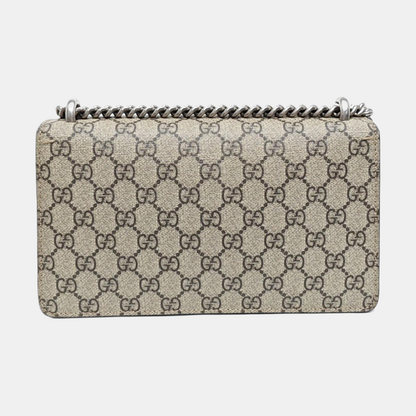 Dionysus Small Monogram Coated Canvas Beige