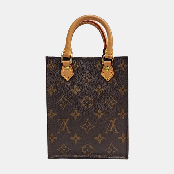 SAC PLAT Mini Monogram Coated Canvas Brown