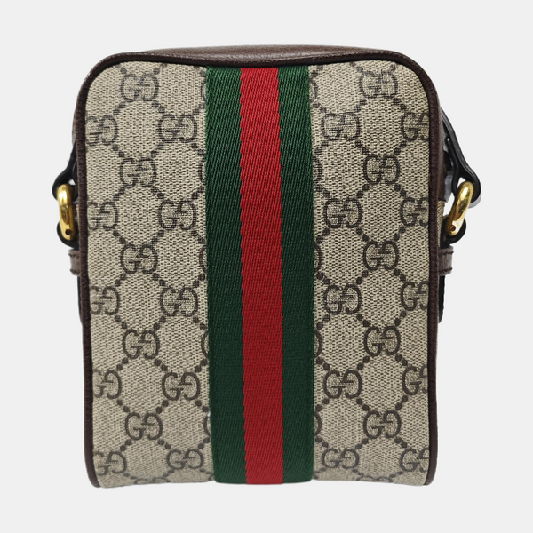 Ophidia Small Monogram Coated Canvas Beige