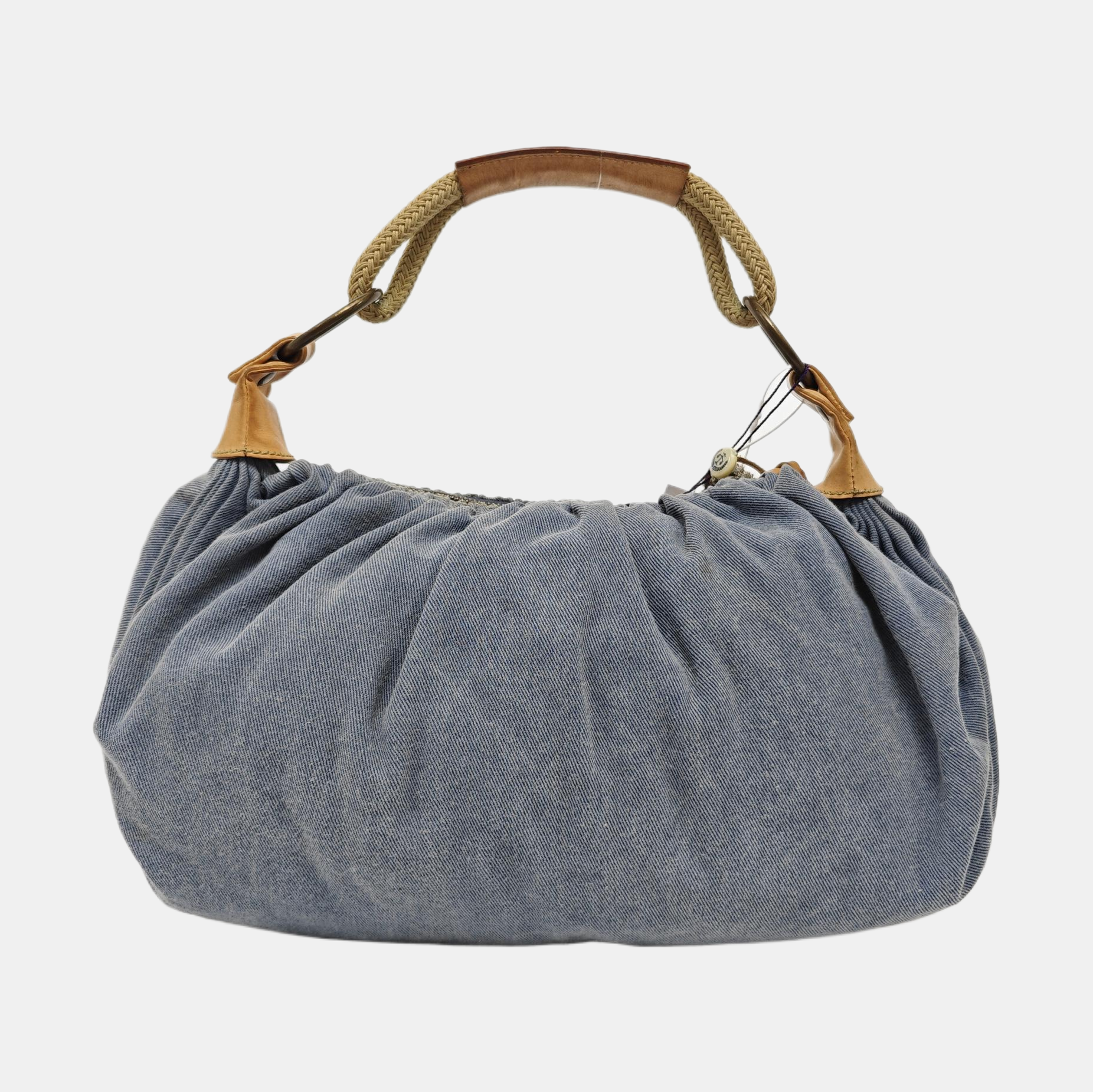 Denim Top Handle Bag Blue