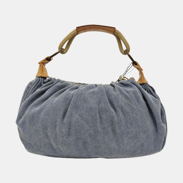 Denim Top Handle Bag Blue