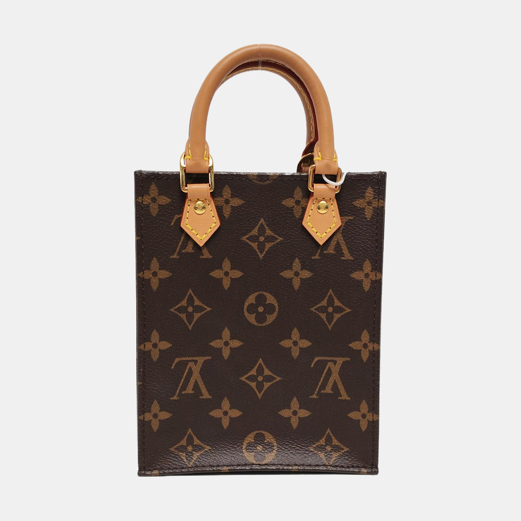 SAC PLAT Mini Monogram Coated Canvas Brown
