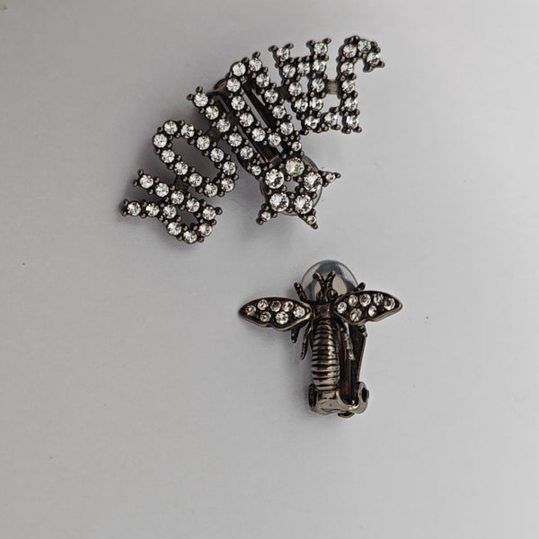 J'adior Metal Gray Clip On Earrings
