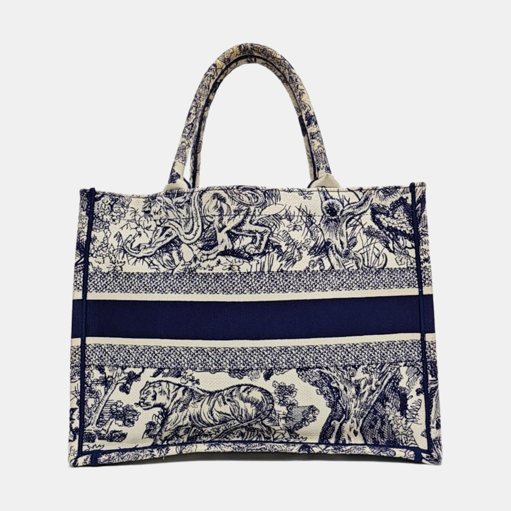 Authenticated pre-owned  Book Tote Medium Canvas Blue - Tote Bag at Looply