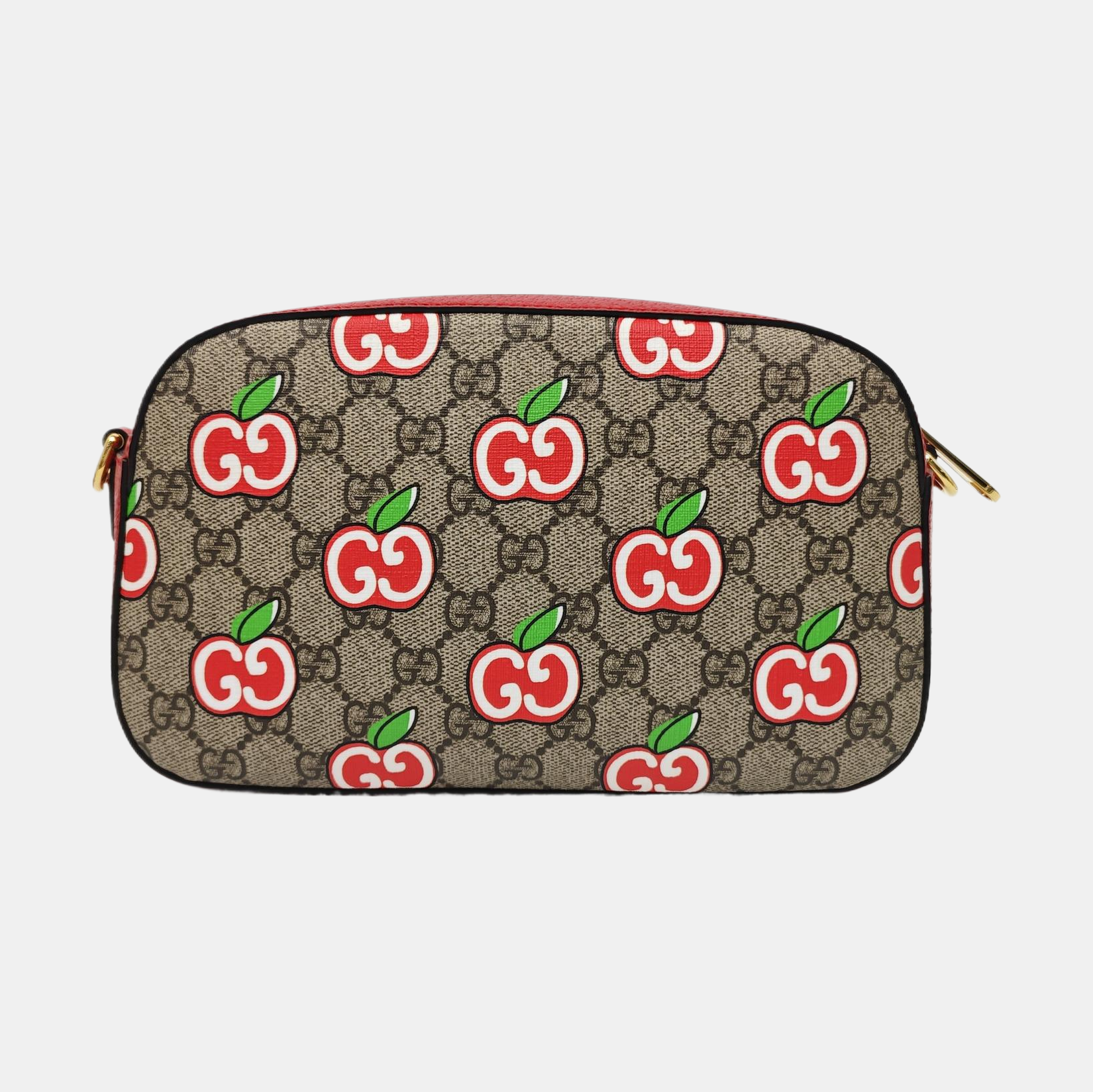 GG Supreme Small Monogram Coated Canvas Red