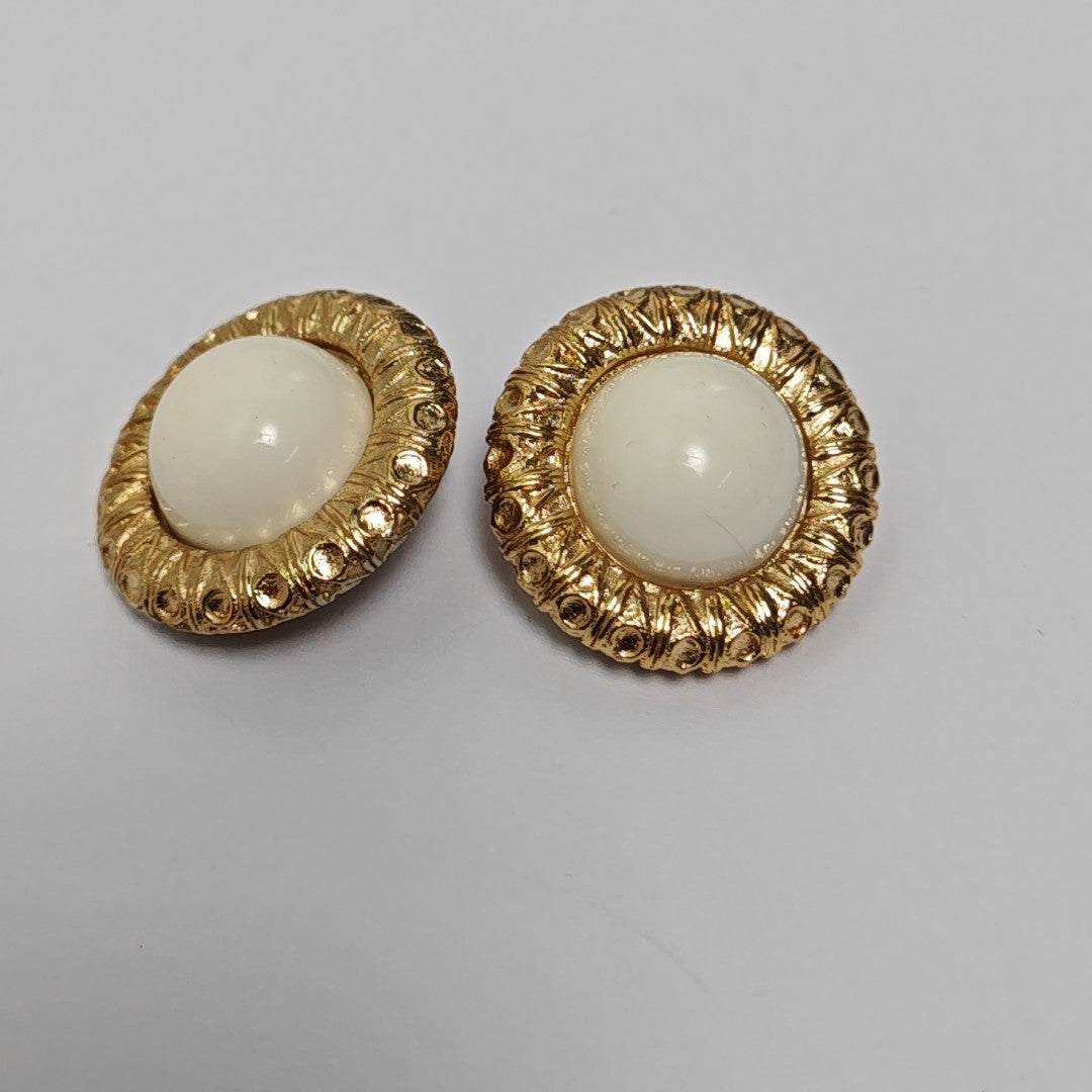 Metal White Clip On Earrings